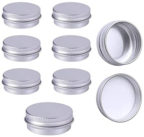 8 latas de aluminio vacías, latas de cosméticos vacías, latas de aluminio redondas, tapas de rosca, perfectas para almacenar especias, dulces, té o regalos (plata)
