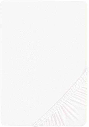 Biberna 77155/001/040 - Sábana bajera ajustable elástica para camas individuales de 90 x 190 cm a 100 x 200 cm, blanca