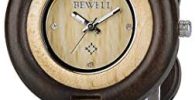 BEWELL Reloj de madera para mujer analógico de cuarzo japonés con correa de madera W010A