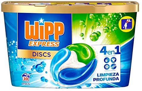 Wipp Express DISCS Cápsulas Detergente 4 en 1 - 10 Dosis