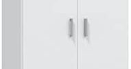 Armario multifuncional Habitdesign, escoba, 2 puertas, acabado blanco mate, medidas: 73cm(An) x 180cm(Al) x 37cm(Pr)