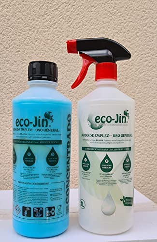 ECO-JIN SPA Limpiador Multisuperficies Alto Concentrado (Alto Poder  Desengrasante) 1 Litro SPA Difusor de Aroma + Vaporizador (Color del spray  según stock) - en material reciclado