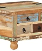 vidaXL mesa de centro de madera recuperada 70x70x38 cm mueble auxiliar mesa de centro