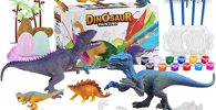 TYRSEN 35 piezas de juguetes de dinosaurio, kit de dibujo para niños, dinosaurios, dibujo de figuras de juguete de dinosaurio, manualidades, juegos creativos, regalos de cumpleaños para niños de 3 4 5 6 7 8 años
